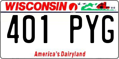 WI license plate 401PYG