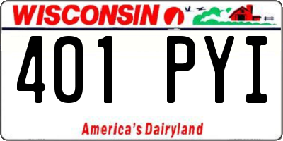 WI license plate 401PYI
