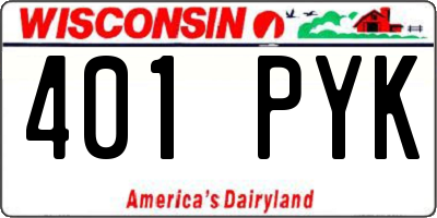WI license plate 401PYK