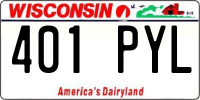 WI license plate 401PYL