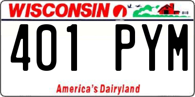 WI license plate 401PYM