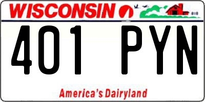 WI license plate 401PYN