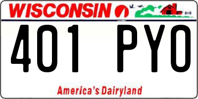 WI license plate 401PYO