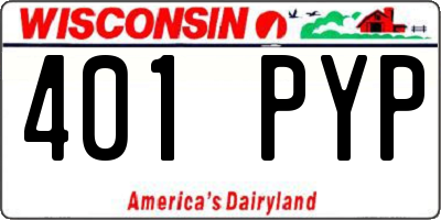 WI license plate 401PYP