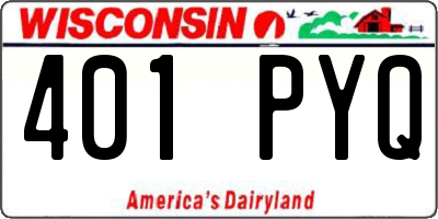 WI license plate 401PYQ
