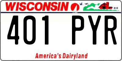 WI license plate 401PYR