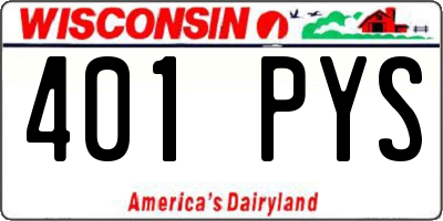 WI license plate 401PYS