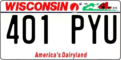 WI license plate 401PYU