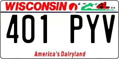 WI license plate 401PYV