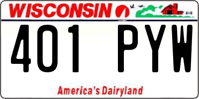 WI license plate 401PYW