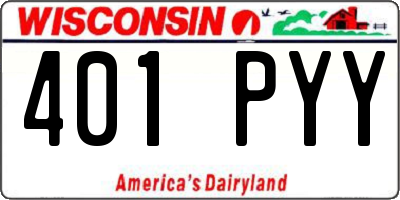 WI license plate 401PYY