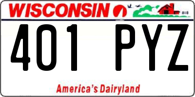 WI license plate 401PYZ