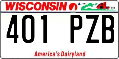 WI license plate 401PZB