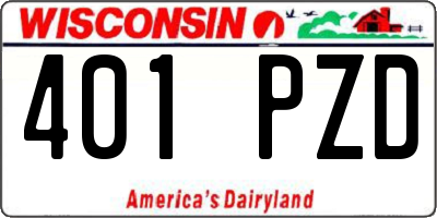 WI license plate 401PZD