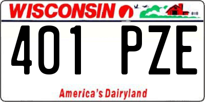 WI license plate 401PZE
