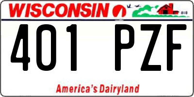 WI license plate 401PZF