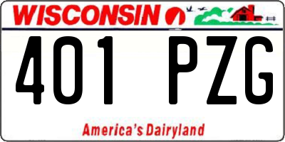 WI license plate 401PZG