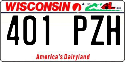 WI license plate 401PZH