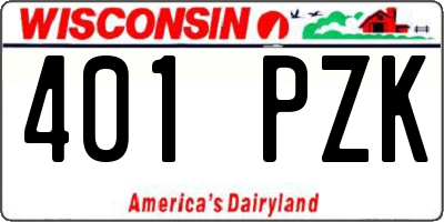 WI license plate 401PZK