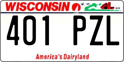 WI license plate 401PZL