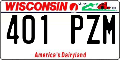 WI license plate 401PZM
