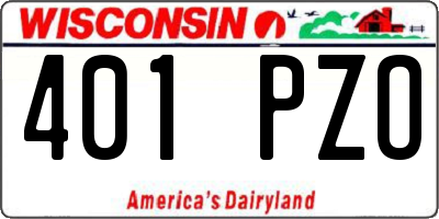 WI license plate 401PZO