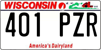 WI license plate 401PZR