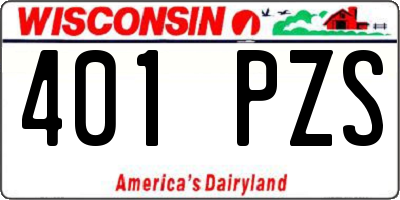 WI license plate 401PZS