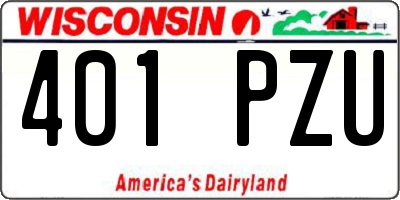WI license plate 401PZU