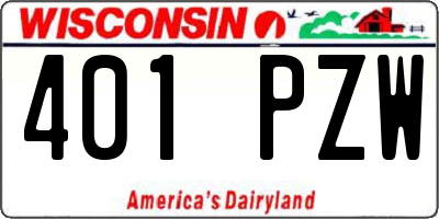 WI license plate 401PZW