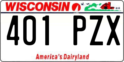 WI license plate 401PZX