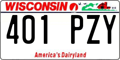 WI license plate 401PZY