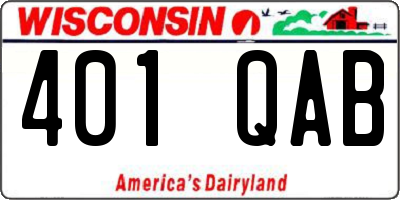 WI license plate 401QAB