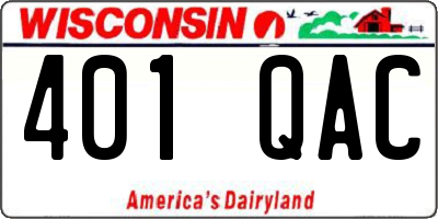 WI license plate 401QAC
