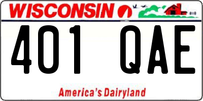 WI license plate 401QAE