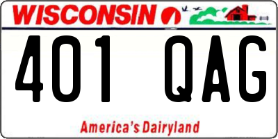 WI license plate 401QAG