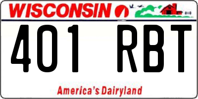 WI license plate 401RBT