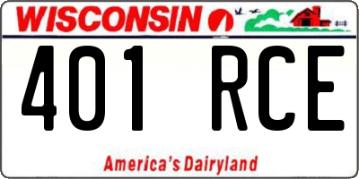 WI license plate 401RCE