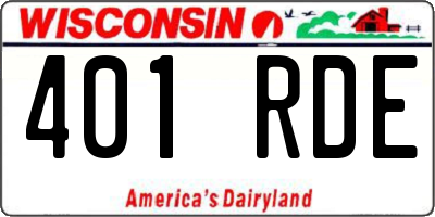 WI license plate 401RDE