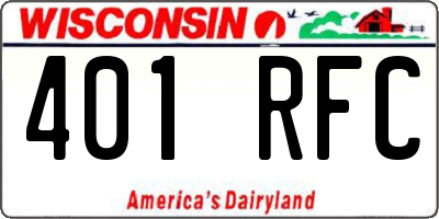 WI license plate 401RFC