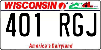 WI license plate 401RGJ