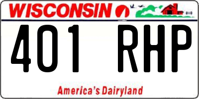 WI license plate 401RHP