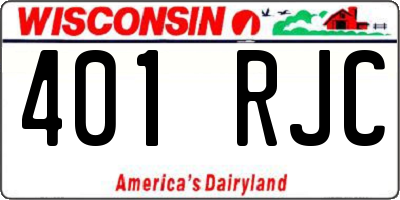 WI license plate 401RJC