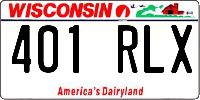 WI license plate 401RLX