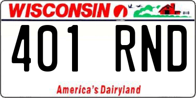 WI license plate 401RND