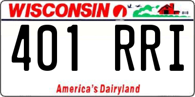 WI license plate 401RRI