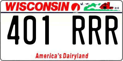 WI license plate 401RRR