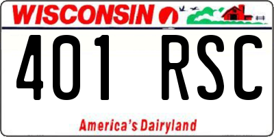 WI license plate 401RSC