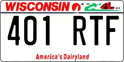 WI license plate 401RTF