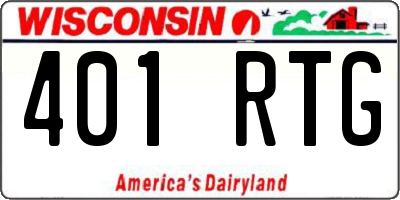 WI license plate 401RTG